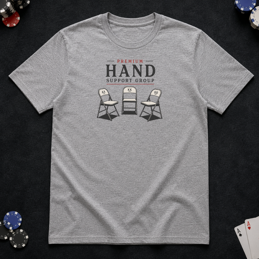 Premium Hand Support Group poker t-shirt by ThePokerholics